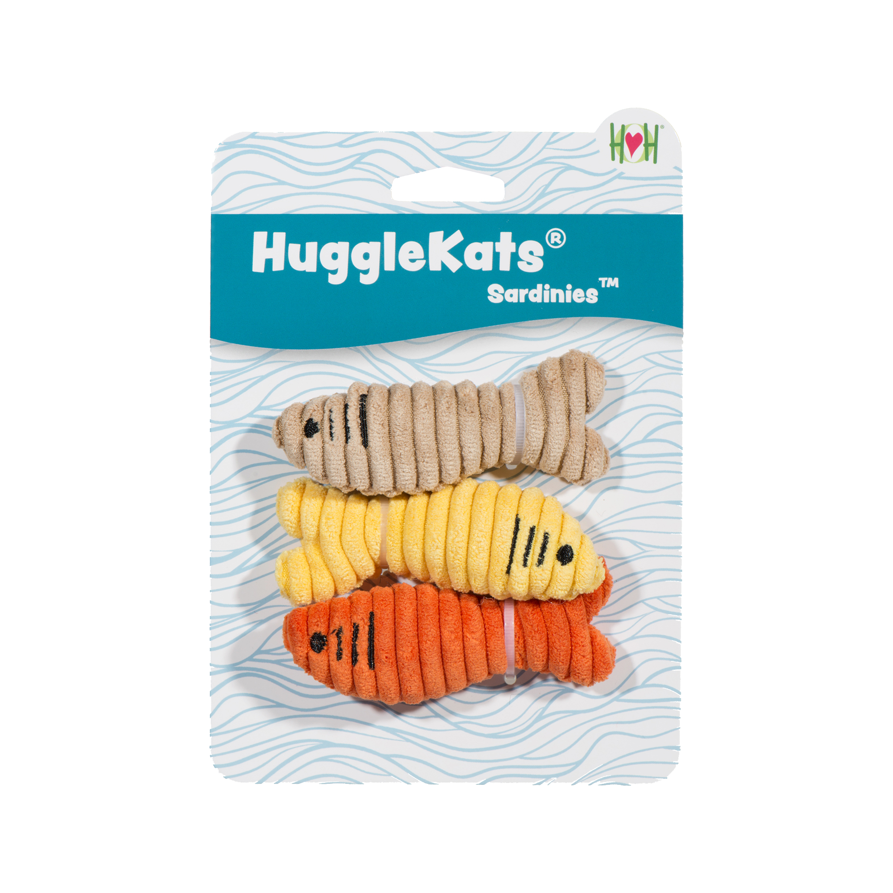 HuggleKats® Sardinies Cat Toys, 3 Pack by HuggleHounds