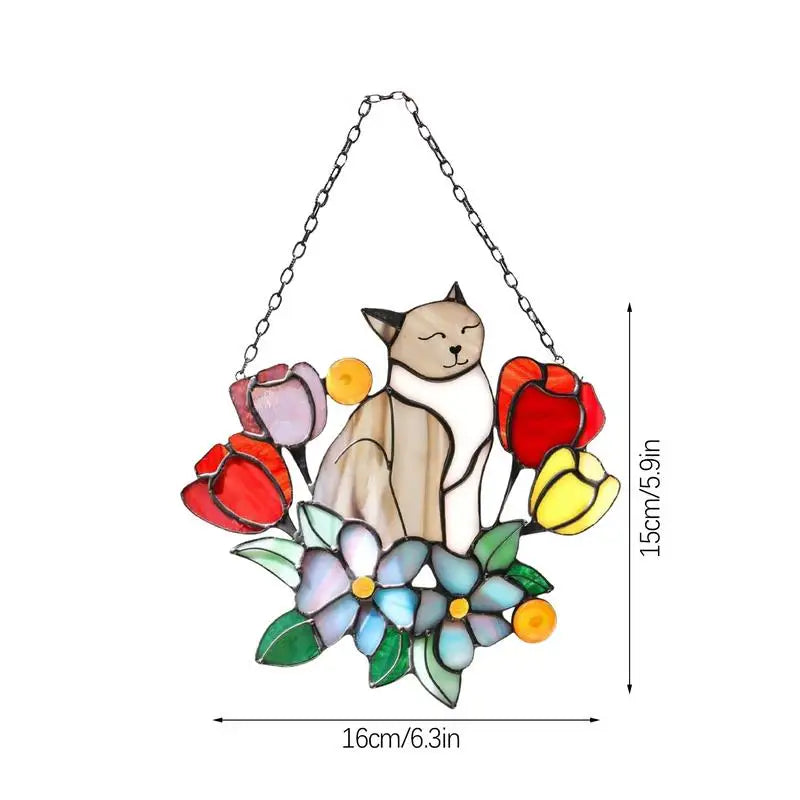Hanging Cat On Flowers For Patio Decor by Love My Pet