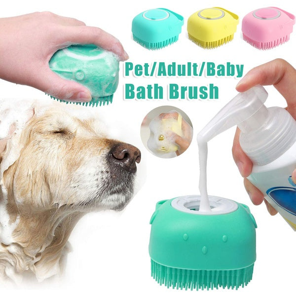 Silicone Dog Bath Massage Grooming Brush