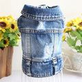 Pet Dog Cat Blue Denim Jeans Jacket Coat Vest by Furr Baby Gifts