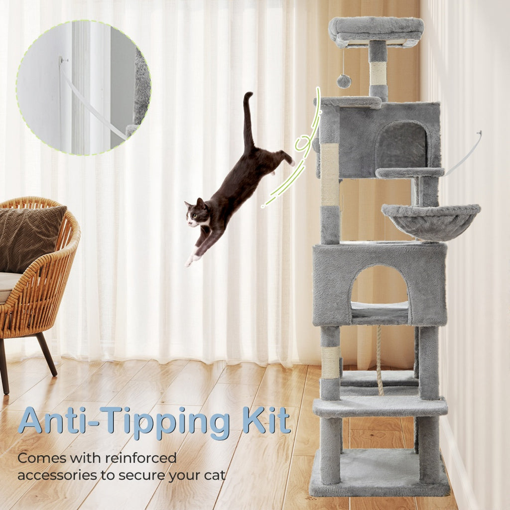 66 Inch Cat Tree Climbing Platform, Hammock by VetsPetStore