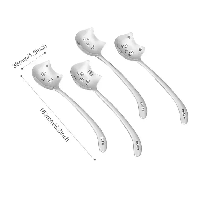 Cute Cat Stainless Steel Spoon Set by Love My Pet