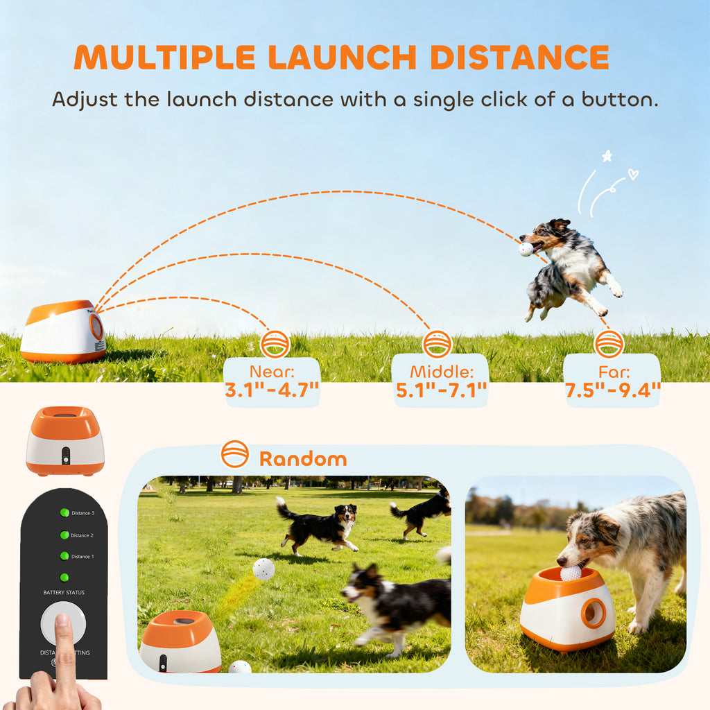 Automatic Dog Ball Launcher with 26-79 FT Distance by VetsPetStore
