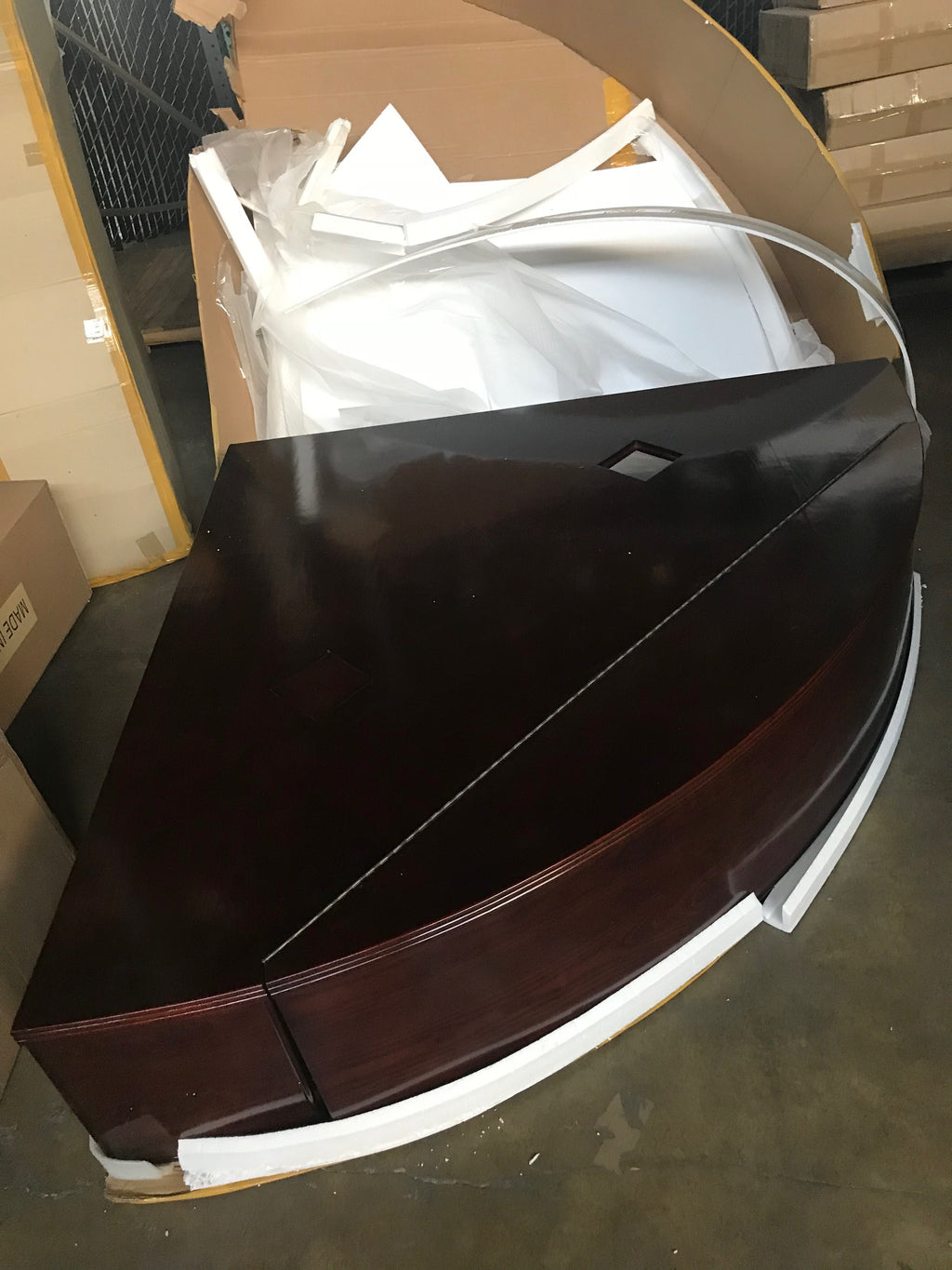 440 Gallon Glass Corner Reef-Ready Aquarium in Rose Cherry Real Wood Furniture by Northeast Aquariums LLC