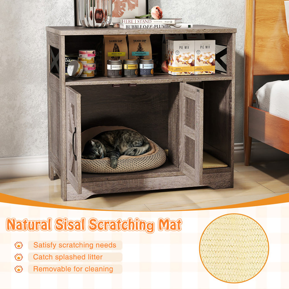 Cat Litter Box Enclosure Hidden Cat Box Furniture with Storage by VetsPetStore