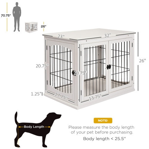 Small Kennel End Table With Two Open Sides And Lockable Door by Love My Pet