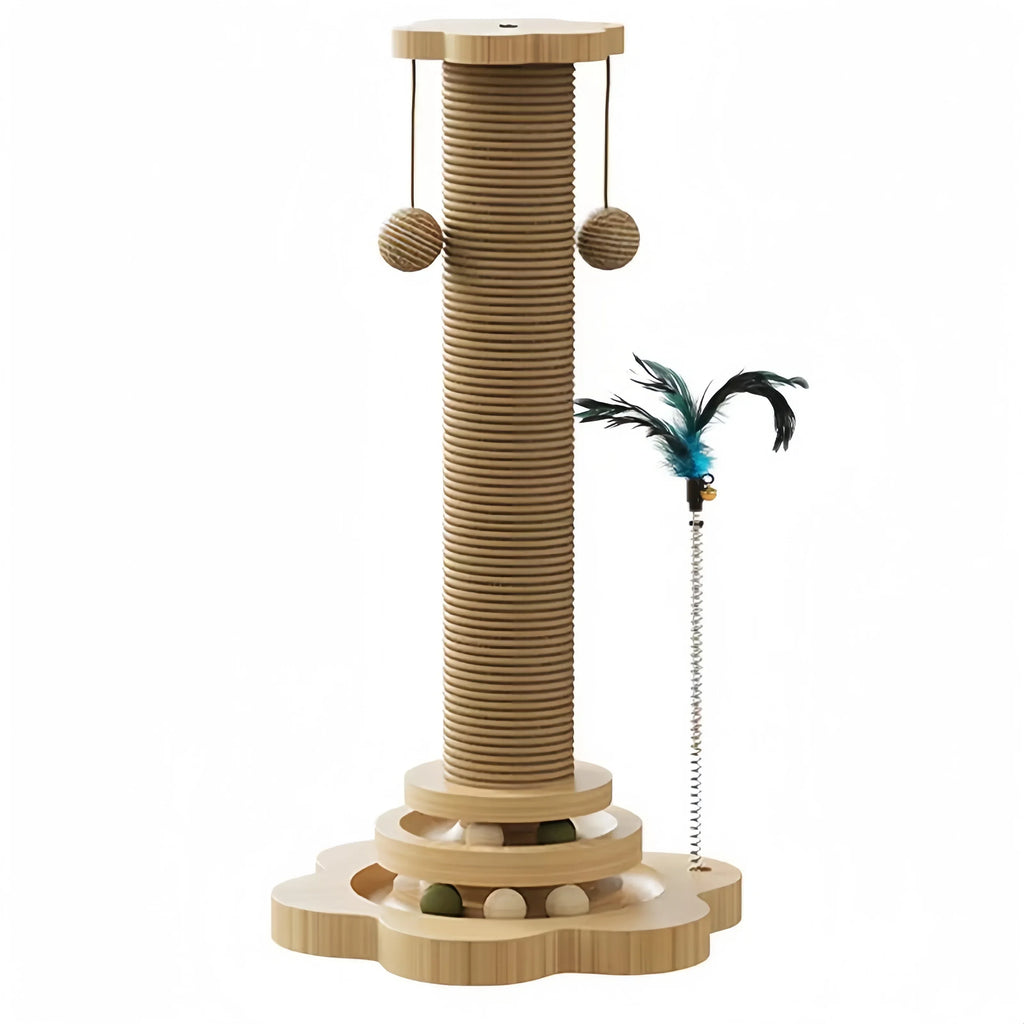 Solid Wood Cat Turntable Sisal Scratching Board by Love My Pet