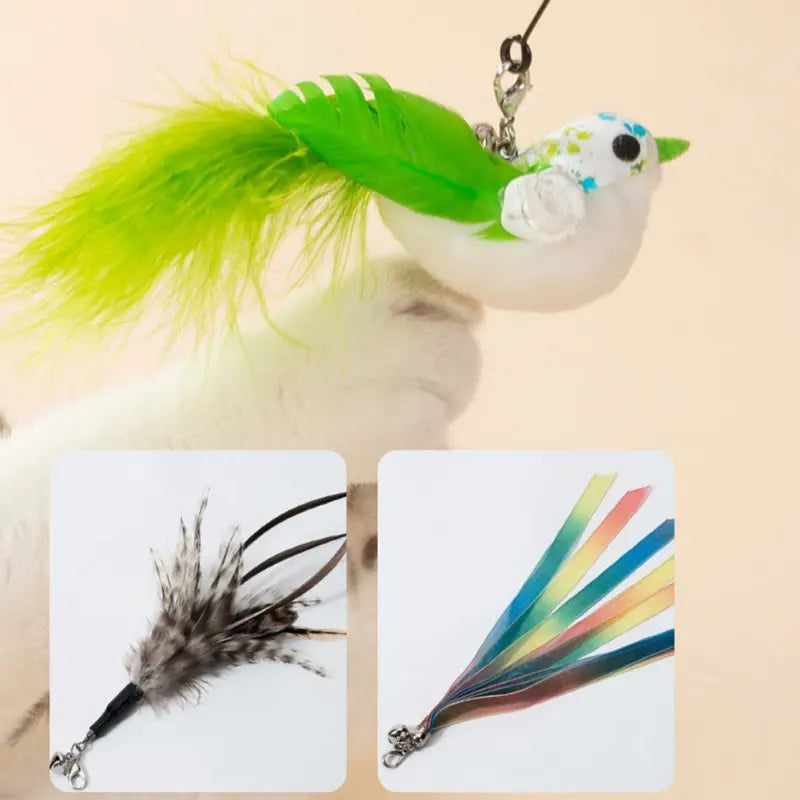 Interactive Cat Toy Feather Bird with Multiple Options by Love My Pet