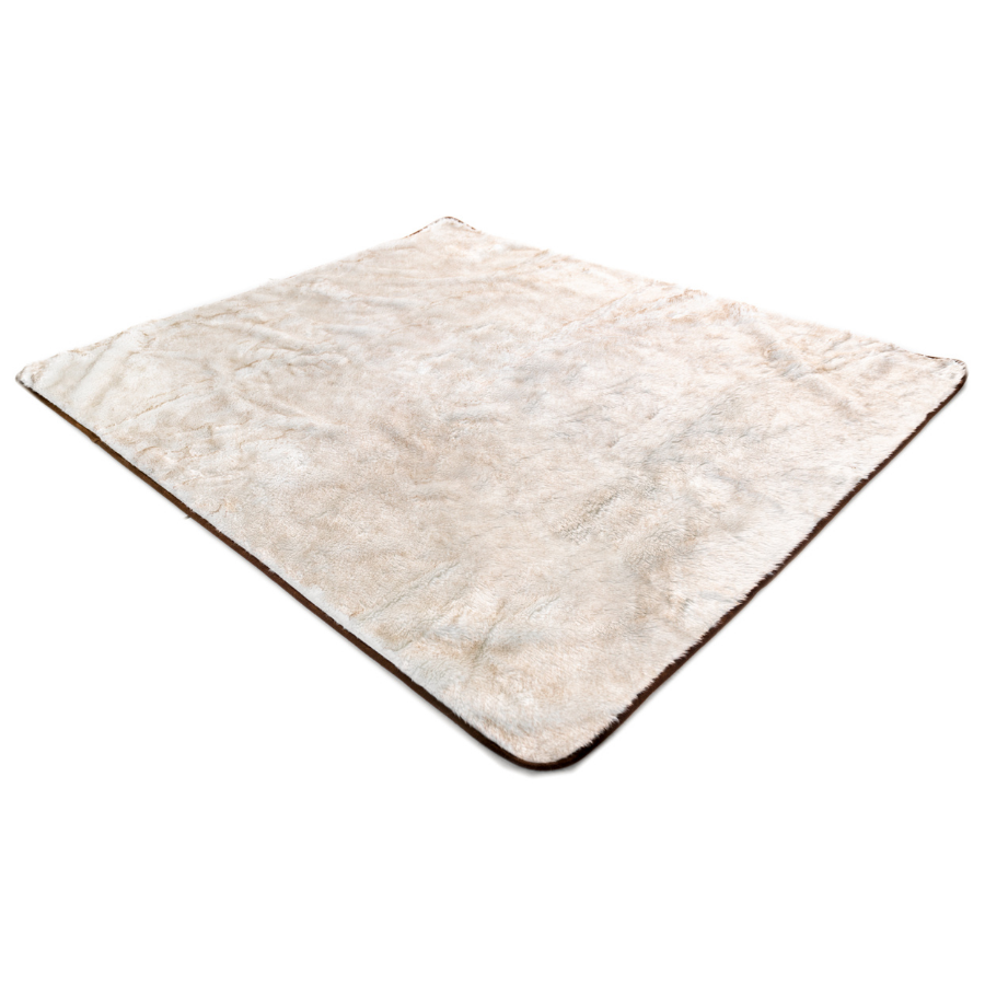 PupProtector™ Summer Short Fur Waterproof Throw Blanket - White with Brown Accents by Paw.com