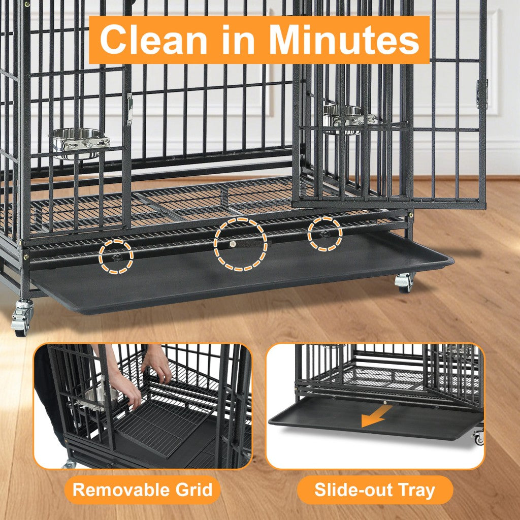 37" Stackable Heavy Duty Dog Crate 371D07 by Homey Pet Official