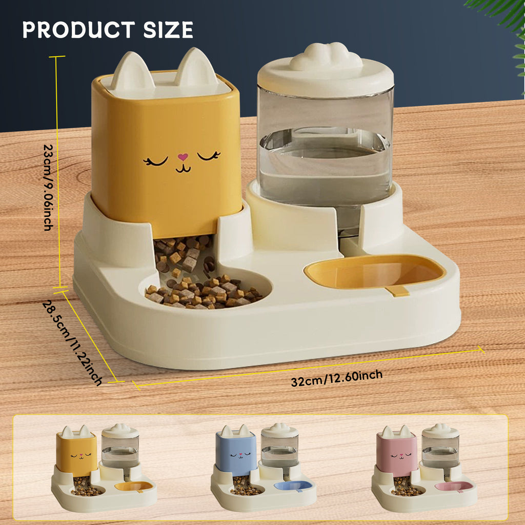 Cute Pet Feeding And Drinking Station, With Dry And Wet Separation by VetsPetStore