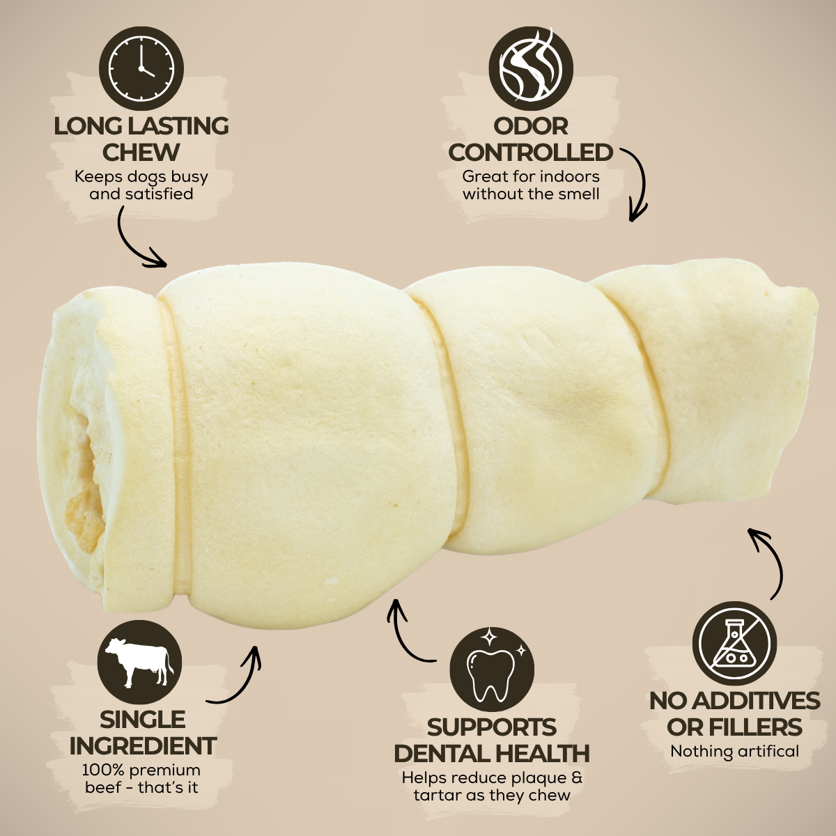 5-6 Inch Beef Cheek Roll by Bully Bunches
