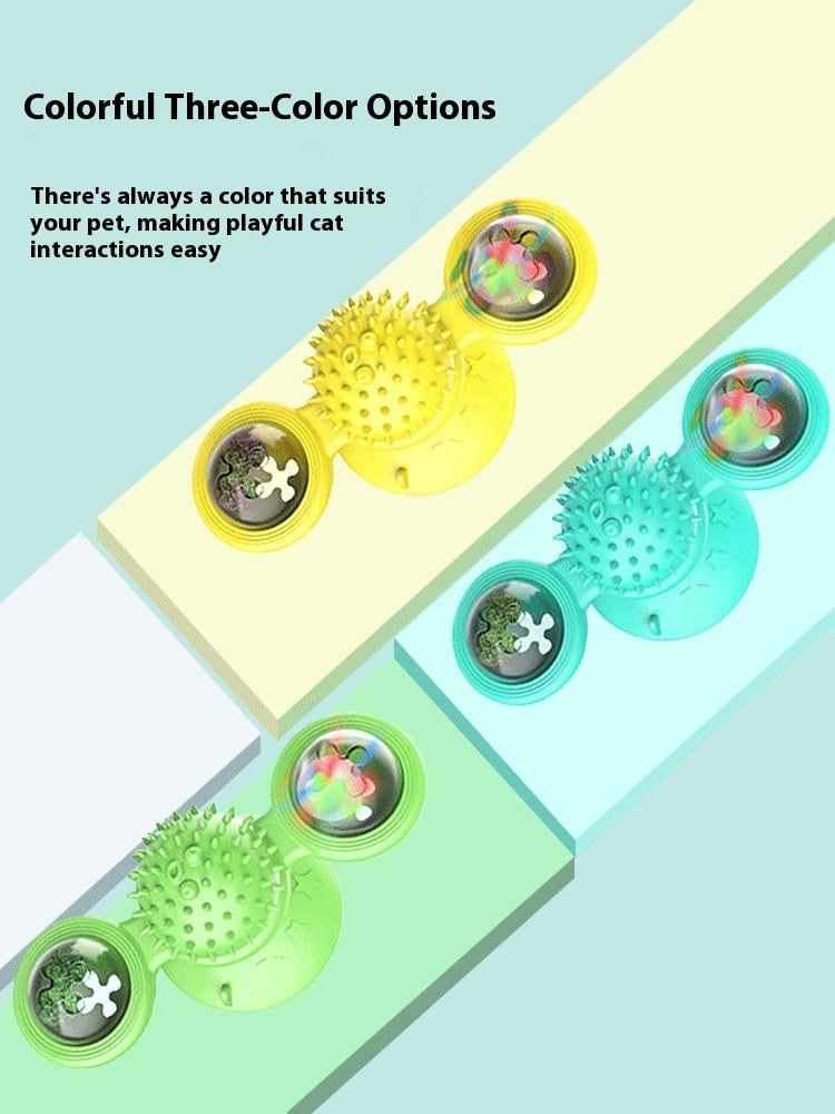 Cat Entertainment Set- Rotating Disk, Feather Teasers, Tumbler, Windmill Toy