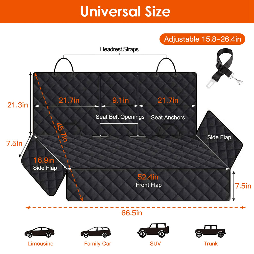 1Pc Dog Car Seat Cover Waterproof Scratchproof Pet Car Rear Protector Mat For Car Truck SUV by VetsPetStore