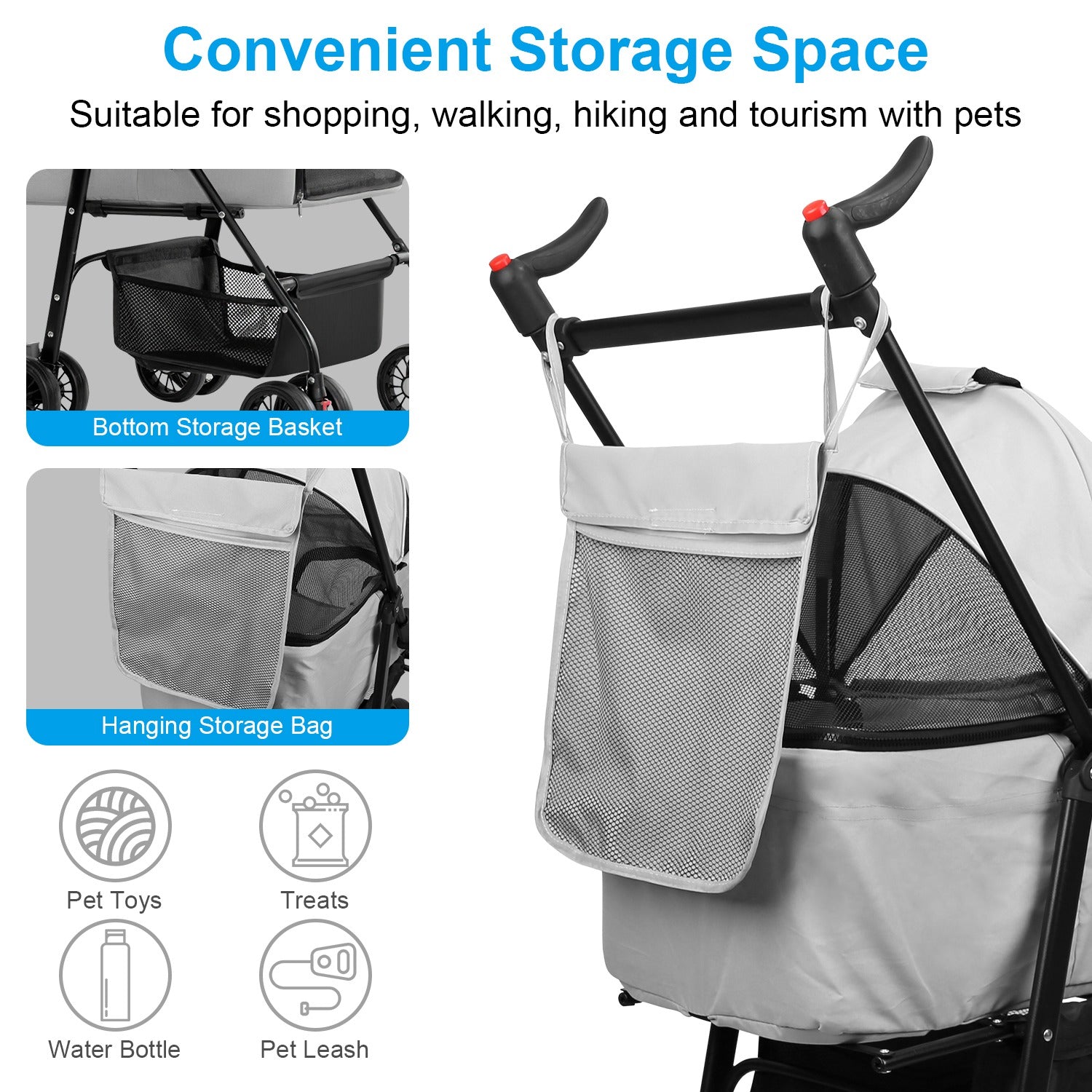 Pet Stroller Foldable Carrier by VetsPetStore