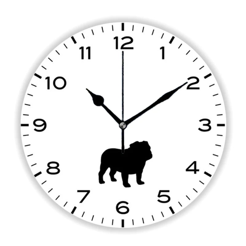 Rustic Wood Silhouette Dog Lover Wall Clock Multiple Designs