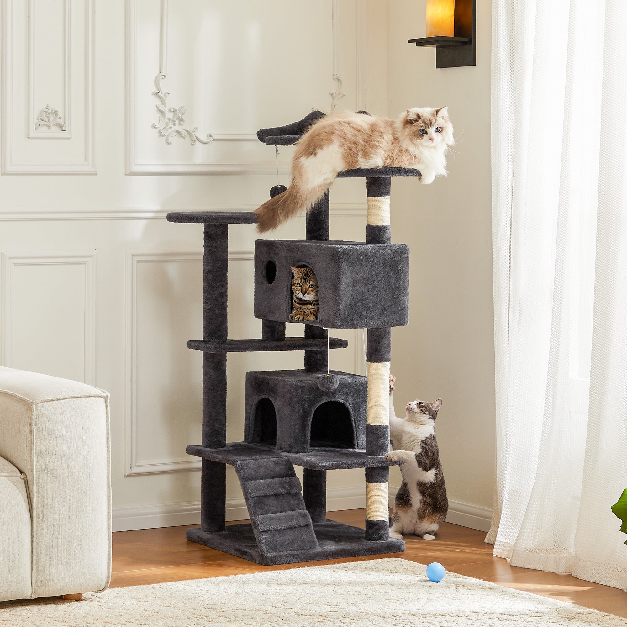 Large Cat Tree Tower, Multi Level with Scratching Post