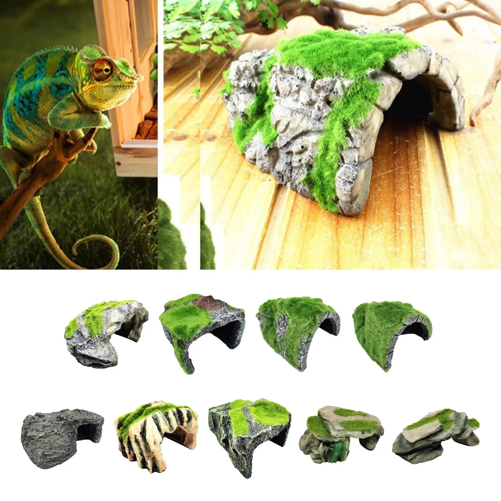 Simulate Moss Rock Stone For Aquariums and Reptile Hiding Spot
