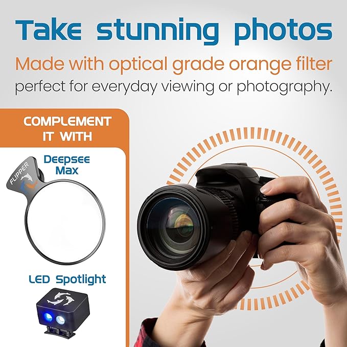 DeepSee Viewer Black Max 5" - Orange Filter by Flipper Aquarium Products