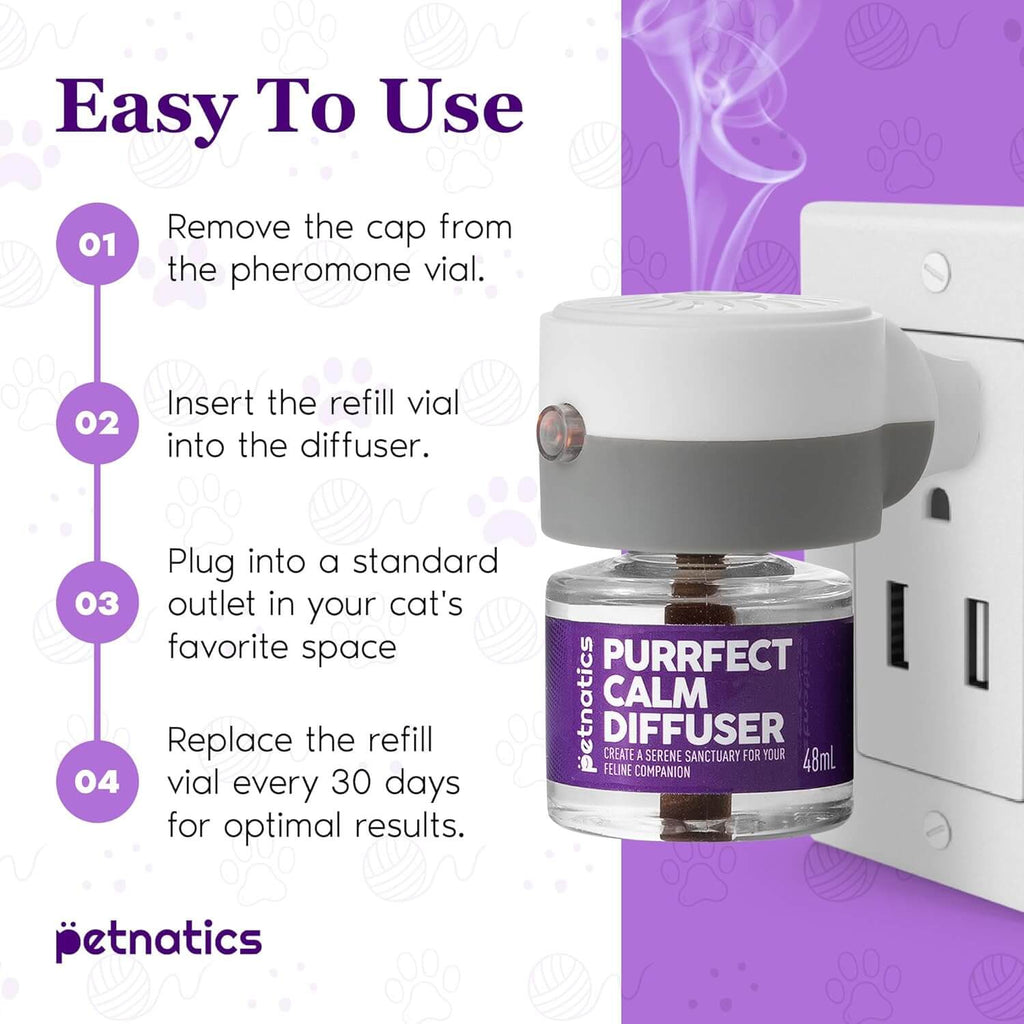 Purrfect Cat Calming Diffuser Kit with 2 Refills by Petnatics
