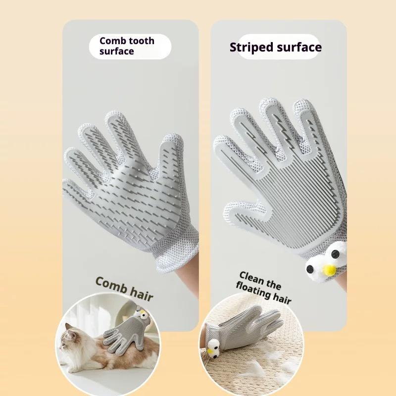 2-in-1 Pet Grooming Gloves & Brushes For Cats And Dogs by VetsPetStore