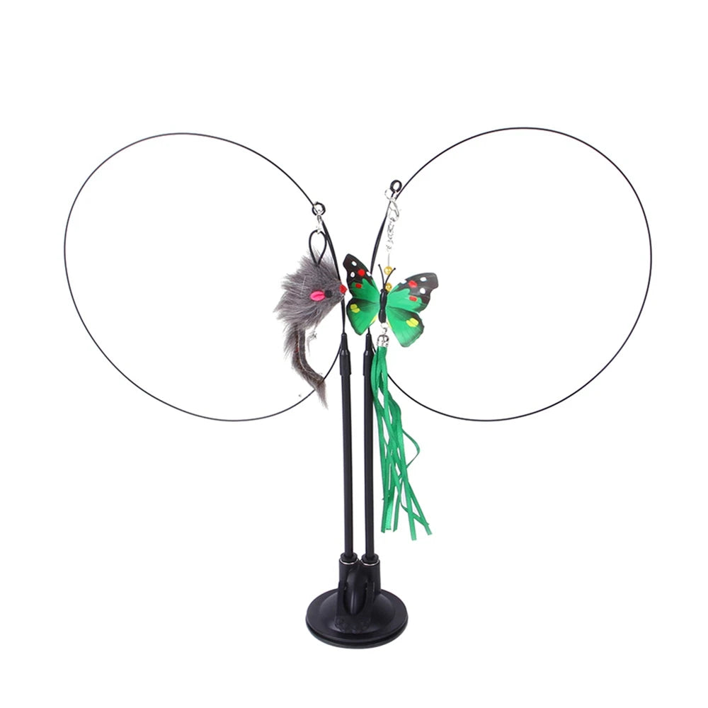 Interactive Cat Toy Feather Bird with Multiple Options by Love My Pet