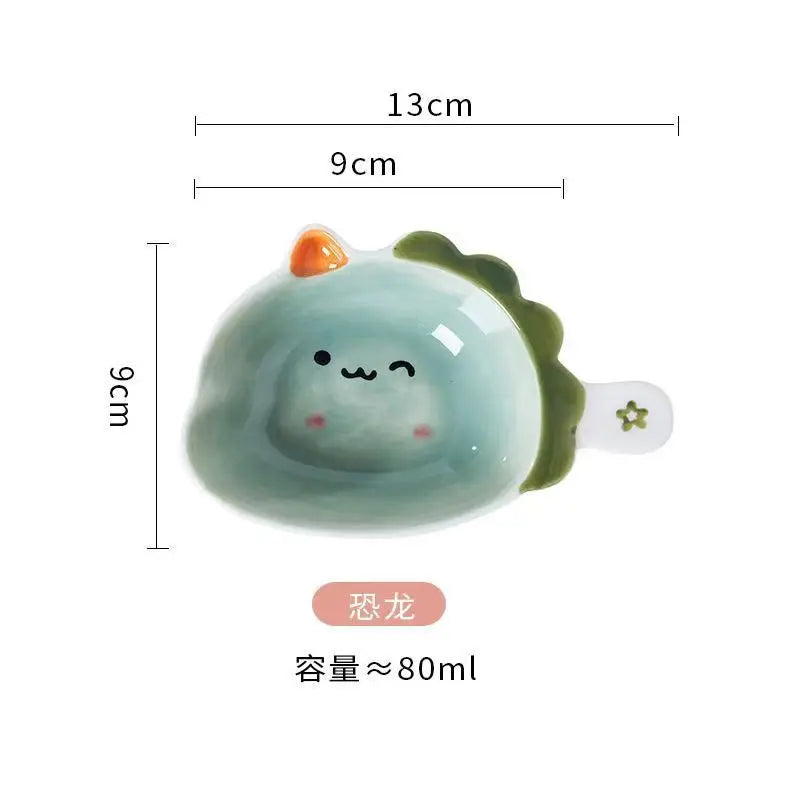 Ceramic Cartoon Cat Circular Plate and Bowl