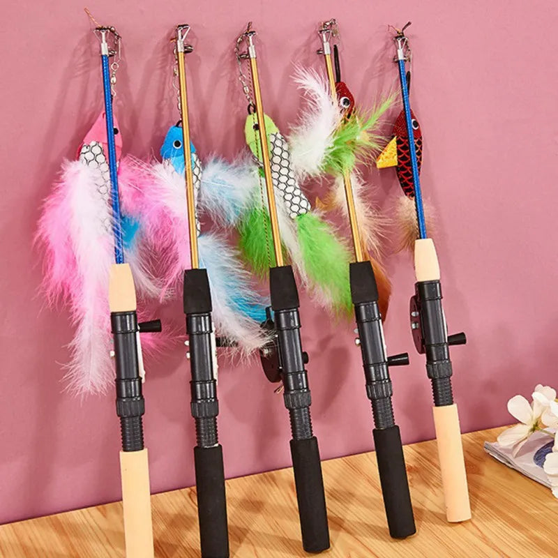 Telescopic Fishing Rod Cat Teaser Toys by Love My Pet
