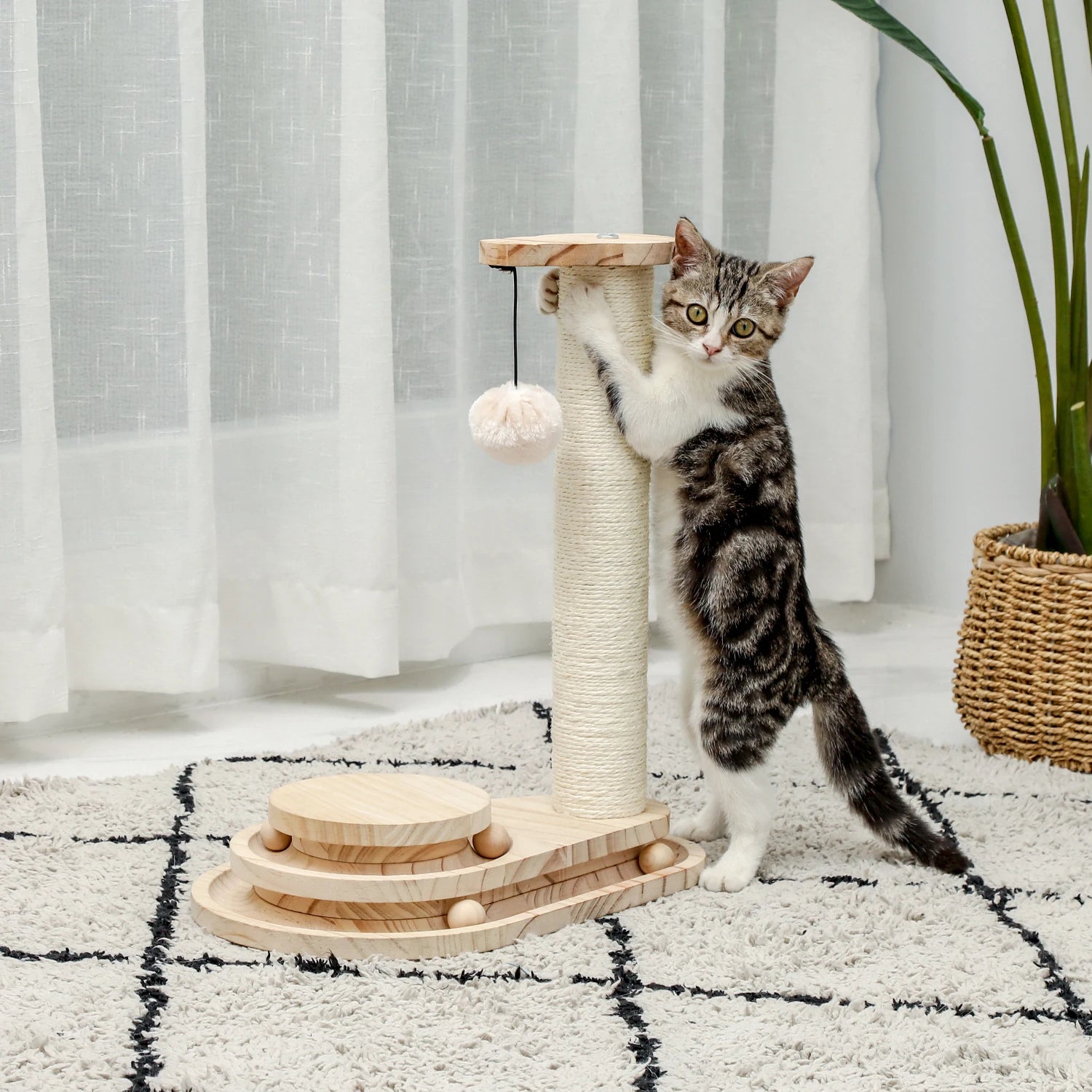 Natural Sisal Interactive Toys Solid Woods by Love My Pet