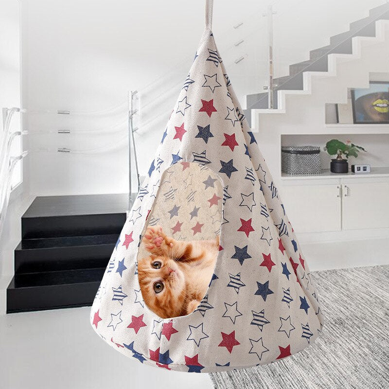 Pet Hammock With Printing Hanging for Kitten, Cat, Puppy and Dog by Furr Baby Gifts