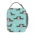 Dachshund Dogs In Love And Hearts Insulated Lunch Bags by Love My Pet
