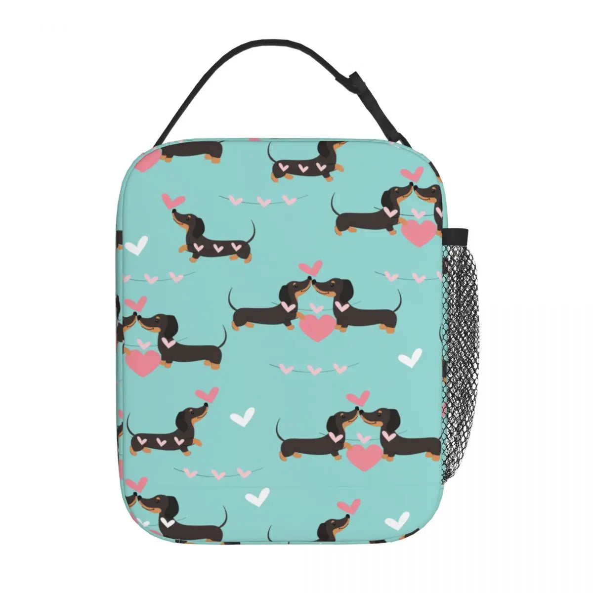 Dachshund Dogs In Love And Hearts Insulated Lunch Bags by Love My Pet