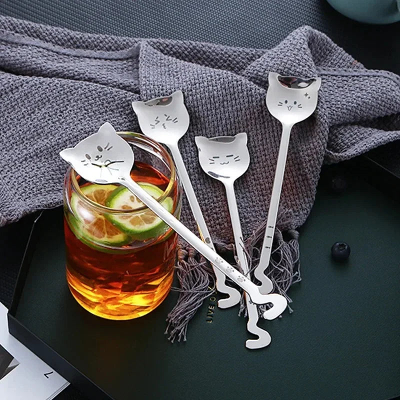 Cute Cat Stainless Steel Spoon Set by Love My Pet