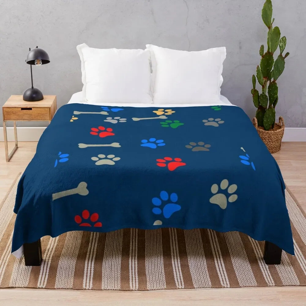 Pawprint Flannel Throw Blankets by Love My Pet