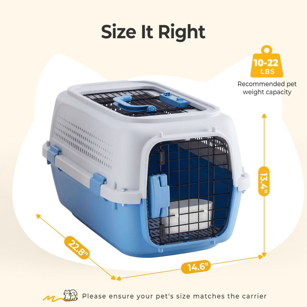 Hard-Sided Dog And Cat Carrier, TSA Airline Approved, For Small To Medium Pets by VetsPetStore