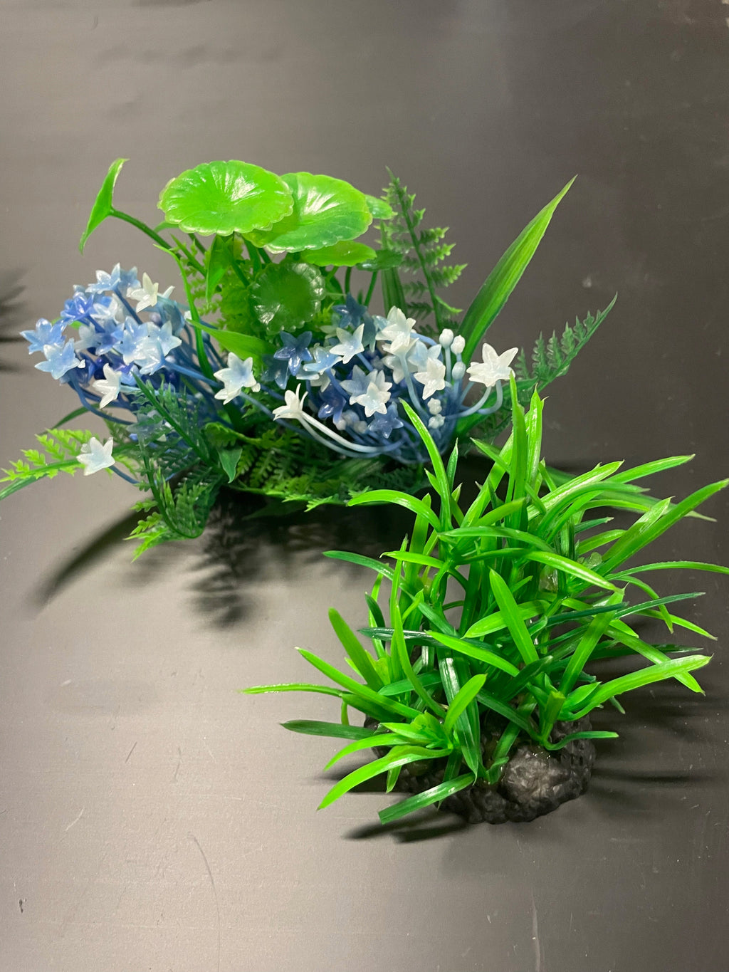 PREMIUM Small Artificial Aquarium Plants - Set of 2 - Aquatics Safe by Northeast Aquariums LLC