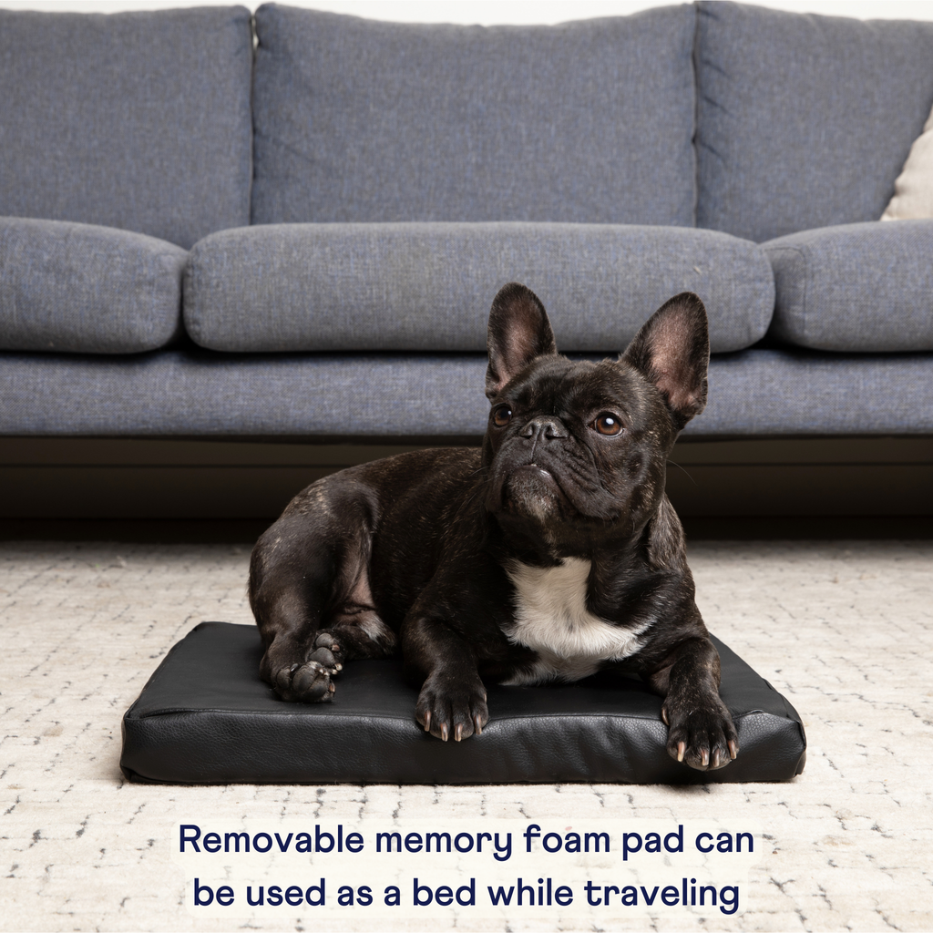 PupProtector™ Faux Leather Memory Foam Dog Car Bed - Black by Paw.com