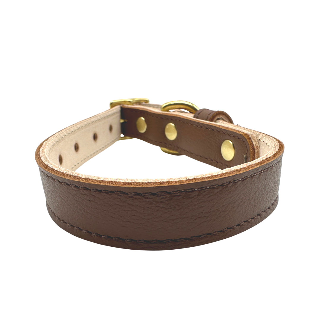Plain Leather Dog Collar by Bonne et Filou