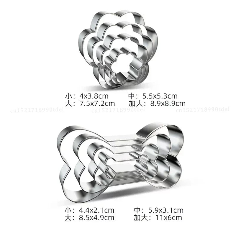 Cookie Cutter Mold Stainless Steel Pet Dog Bone And Paw Shaped by Love My Pet