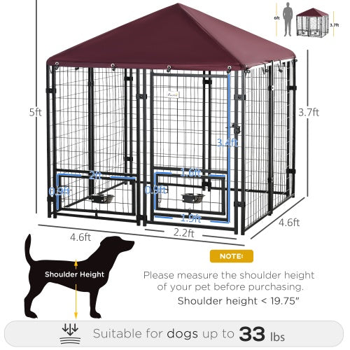 Welded Wire Steel Dog Pen, With Waterproof And UV Resistant Awning by Love My Pet