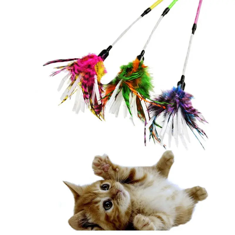 Cat Wand Toy Feather Teaser Stick by Love My Pet