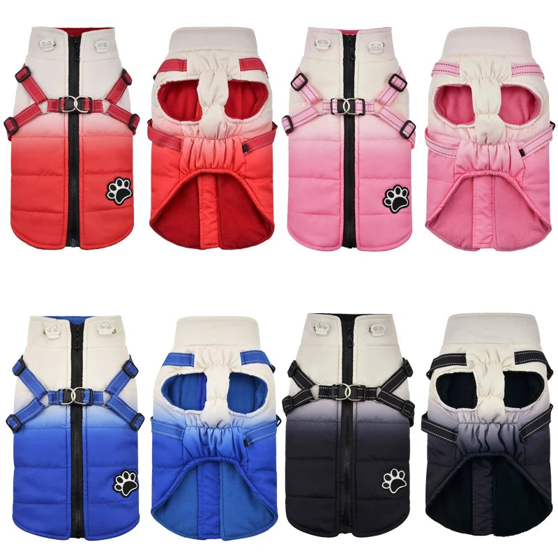 Waterproof Pet Winter Jacket With Harness and Reflective by Love My Pet