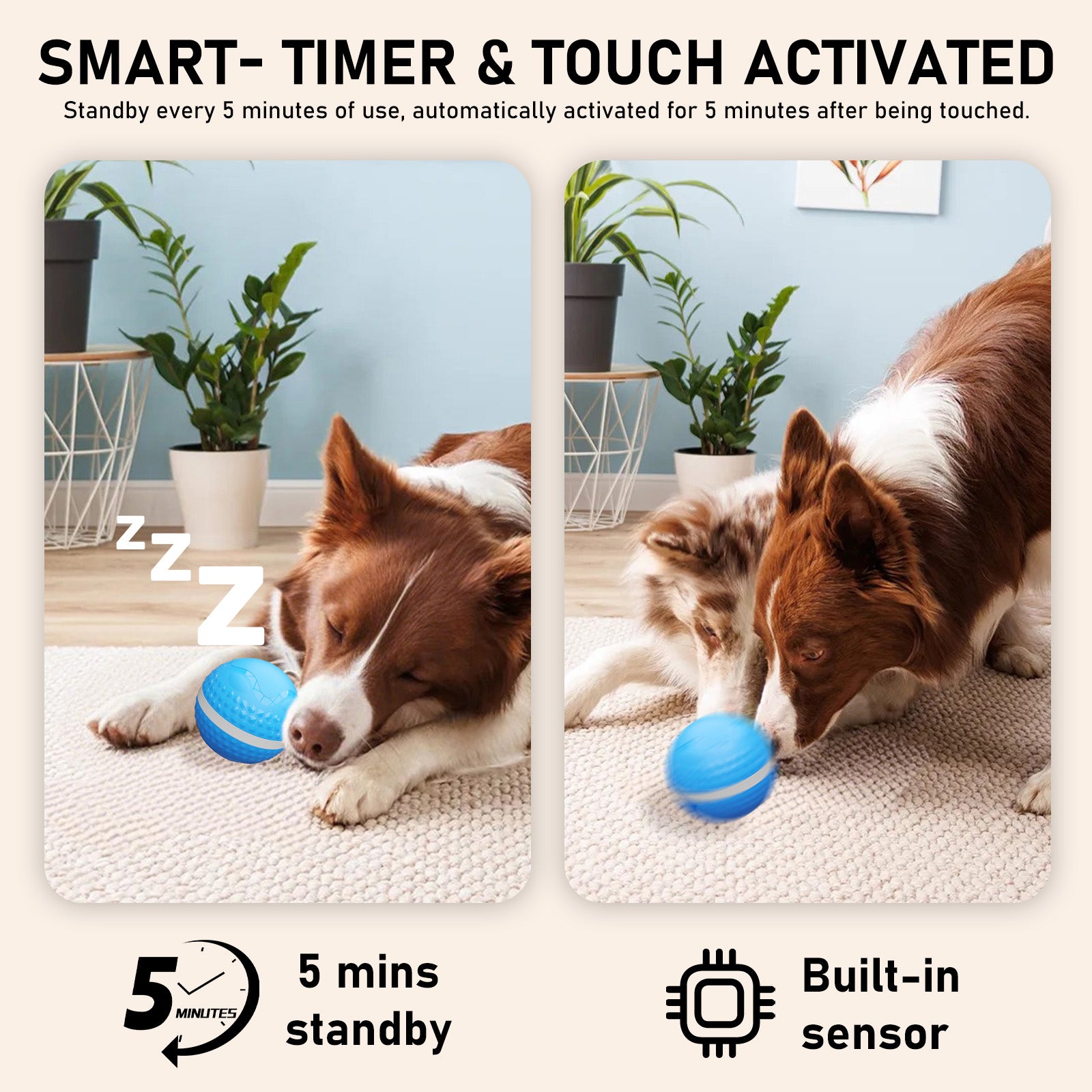 Smart Interactive Dog Toys, Automatic Moving Ball With Lighting Modes. by Love My Pet