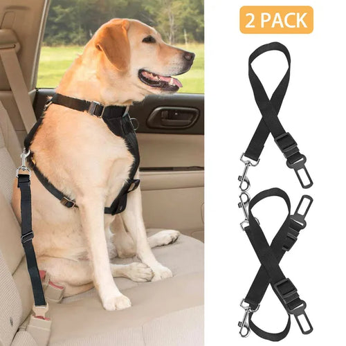 2Pcs Dog Seat Belt Leash Adjustable by VetsPetStore