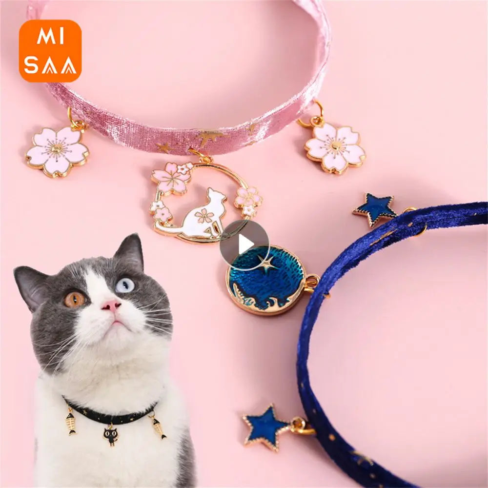 Adjustable Cat Collar High-quality Velvet