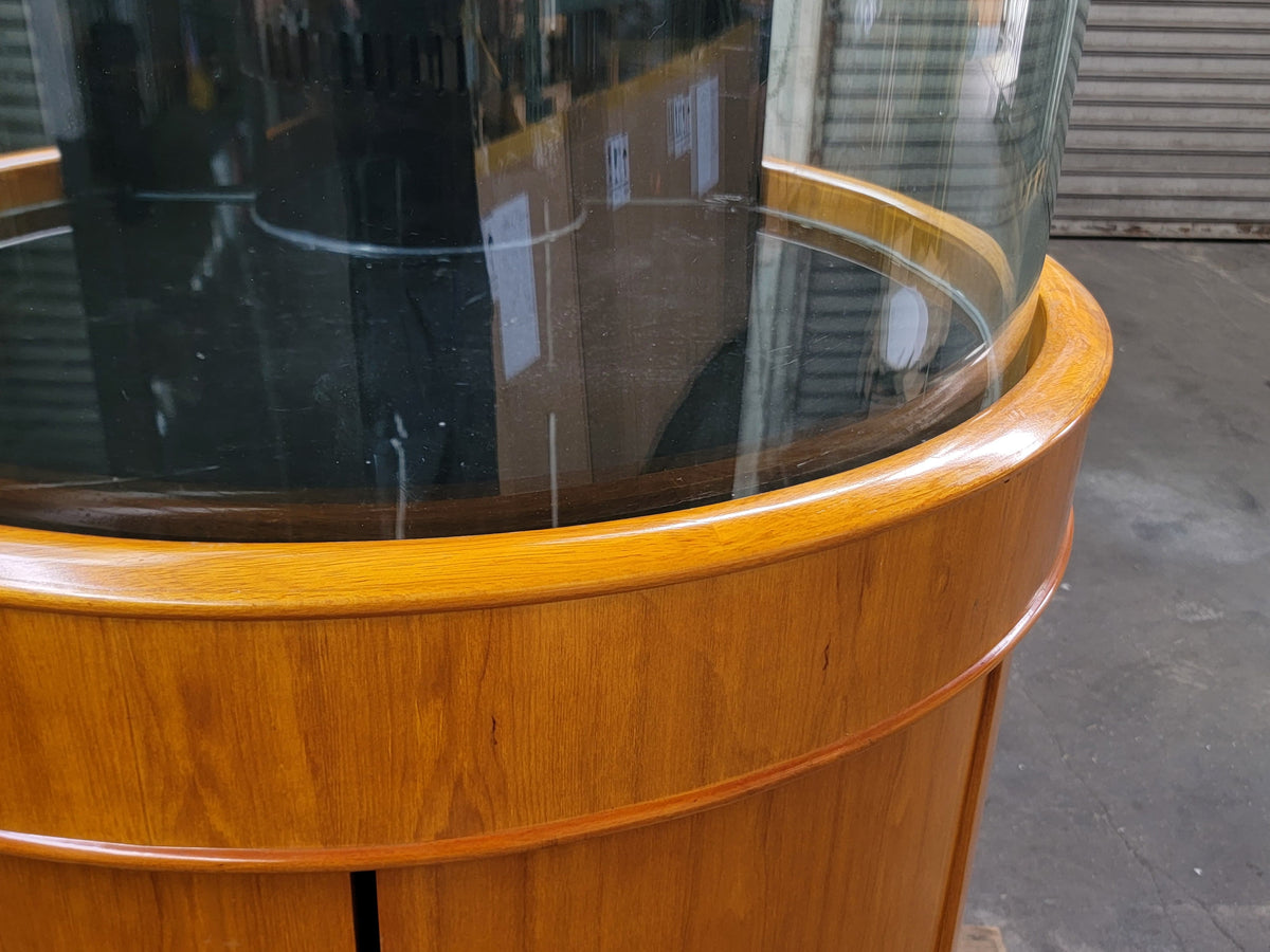 90 Gallon Glass 3/4 Cylinder Round Aquarium With Stand and Canopy in Golden Oak by Northeast Aquariums LLC