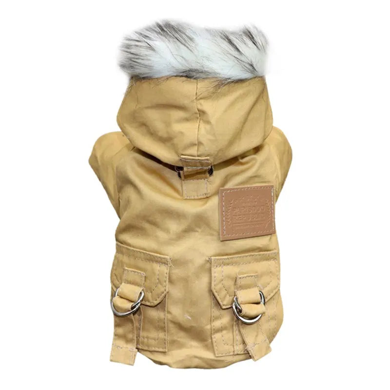 Winter Pet jacket and Faux Fur Collar by Love My Pet