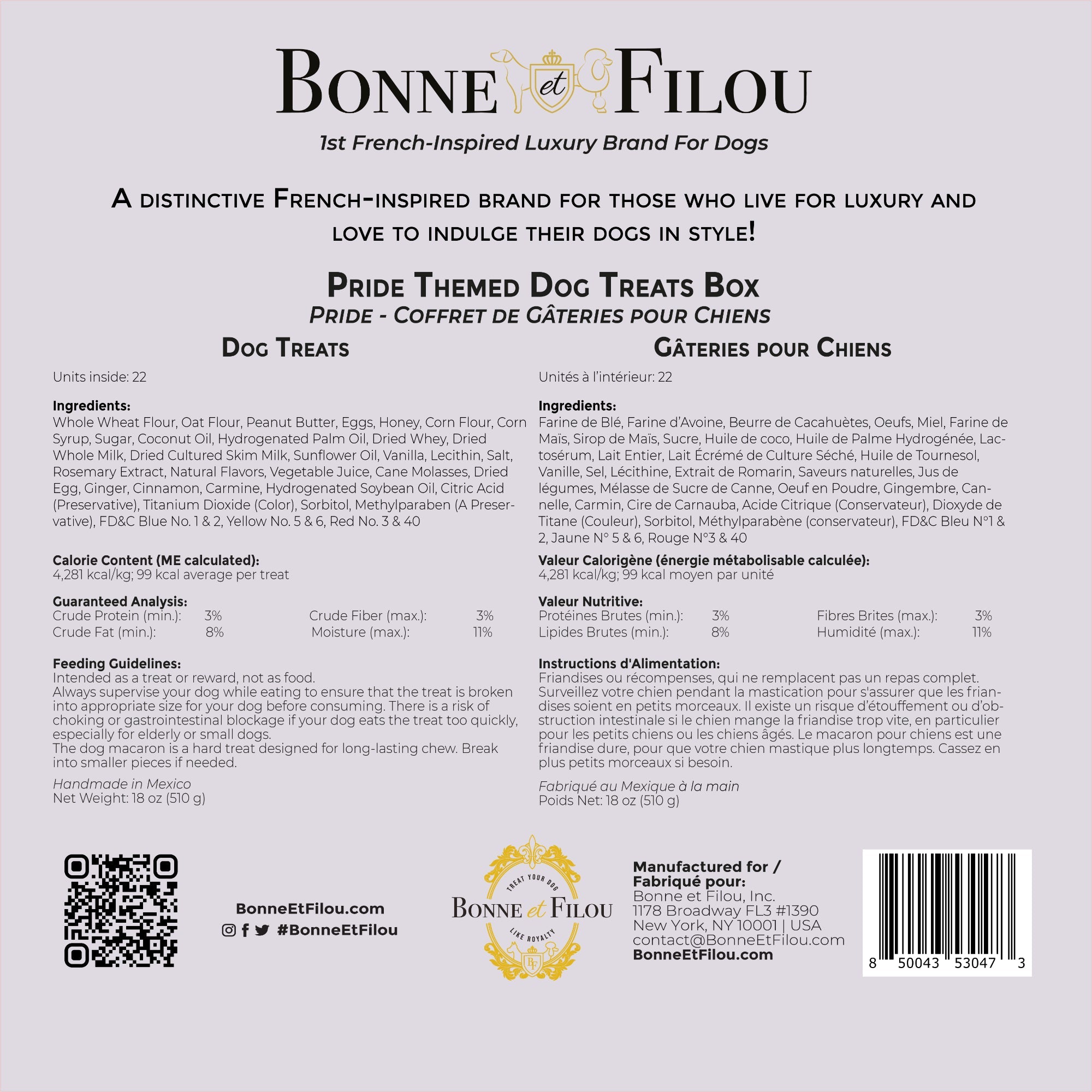Pride Themed Dog Treats Gift Box by Bonne et Filou