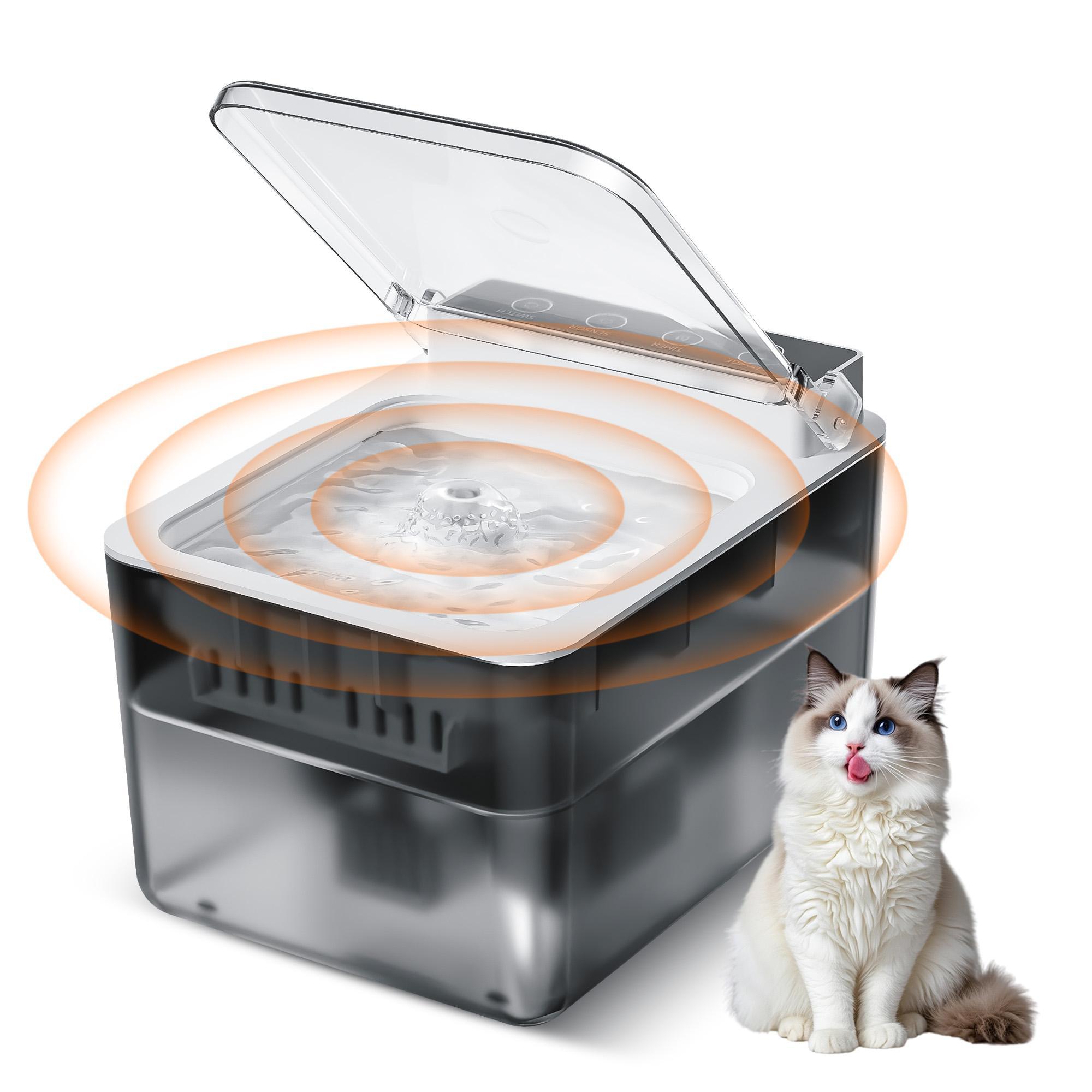 Stainless Steel Cat Automatic Induction Pet Water Fountain by VetsPetStore