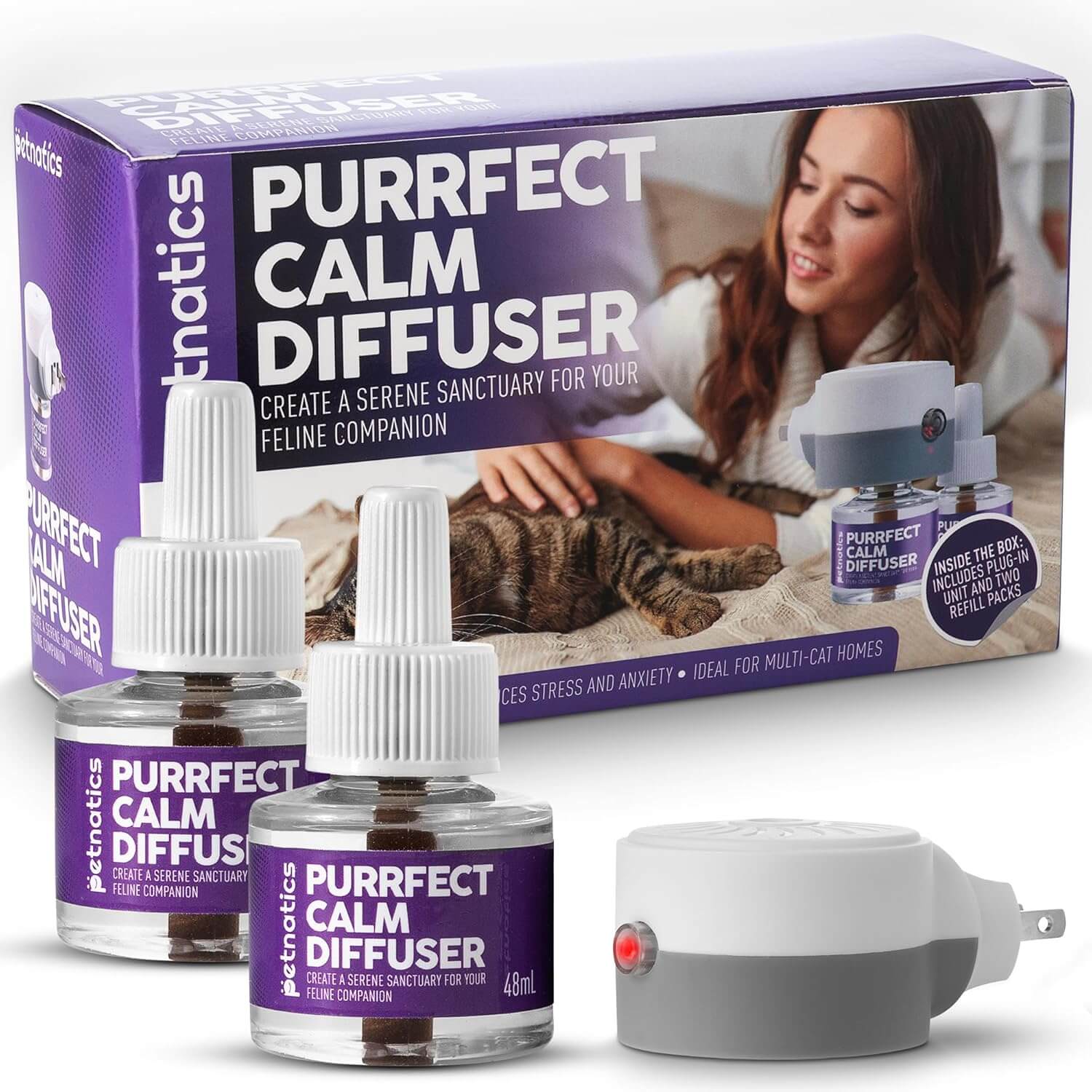 Purrfect Cat Calming Diffuser Kit with 2 Refills by Petnatics